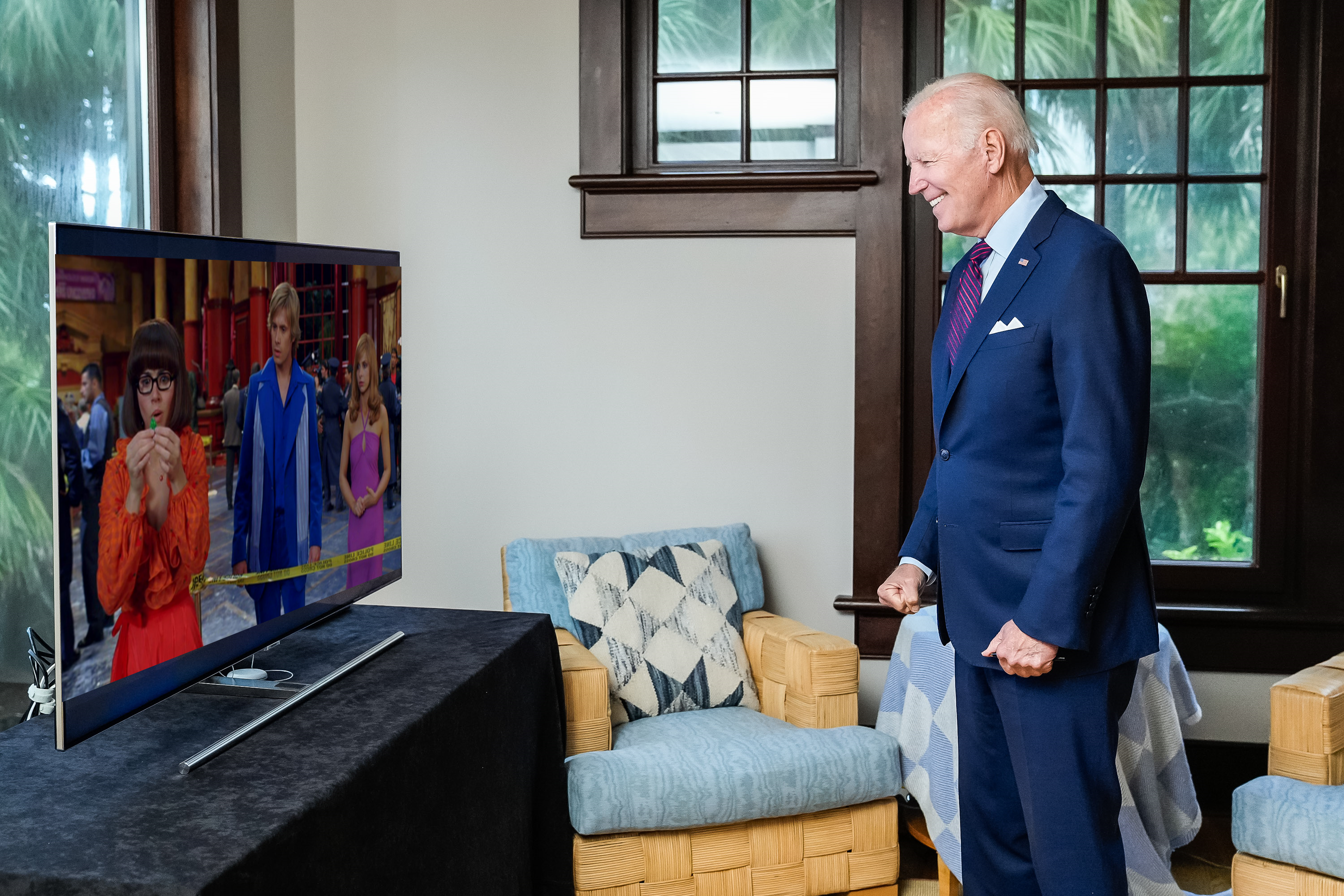 President Biden Watching Scooby Doo 2